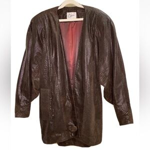 Vintage Bettina Women’s oversized leather (reptile print) Jacket